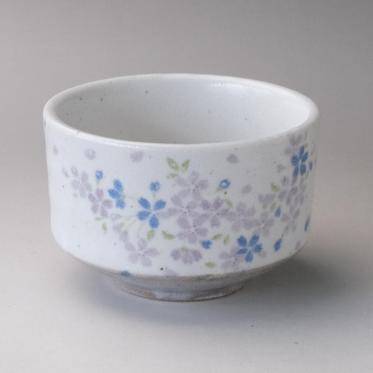 Blue & Lilac Flower Matcha Bowl